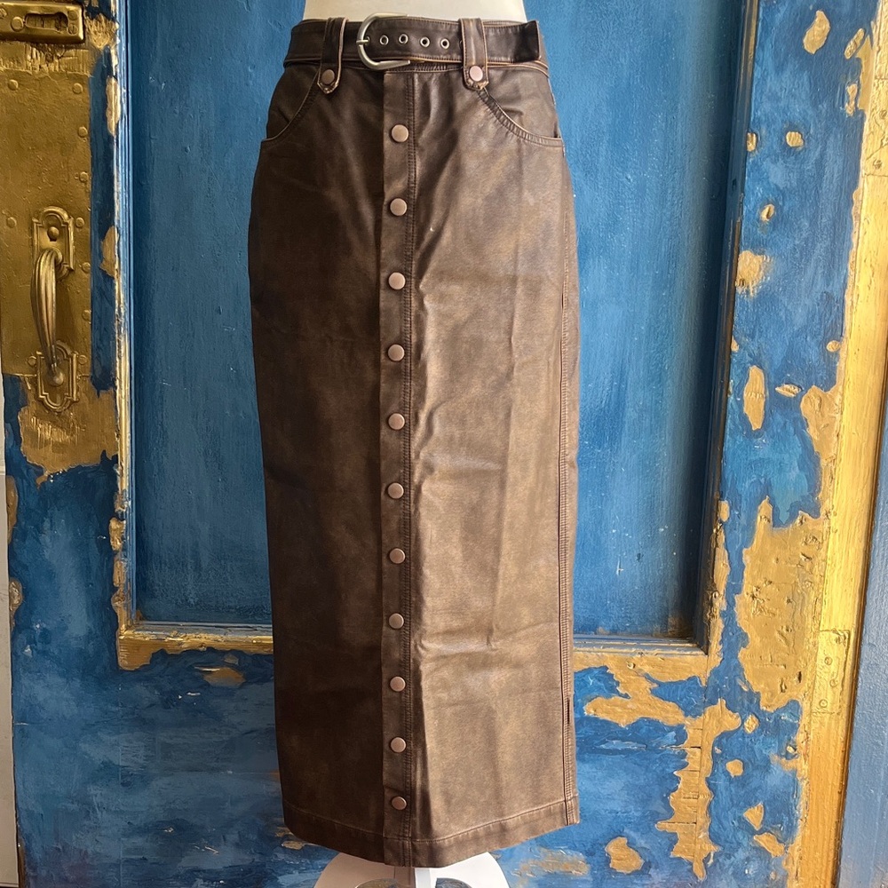 Viscose The Free People Skirt Faux Leather Button-Down